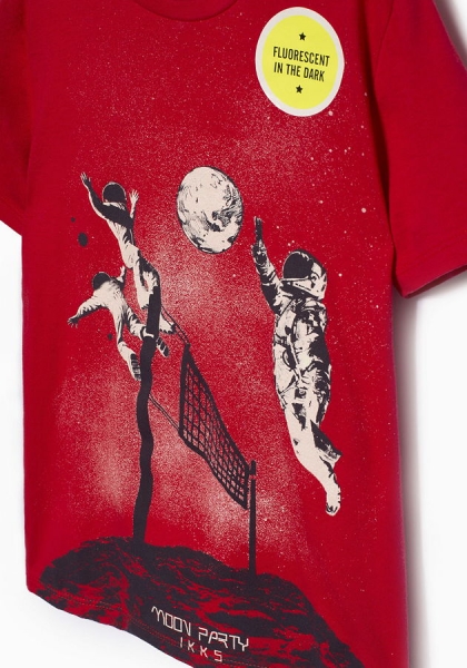 IKKS garcon cargo t-shirt rouge moyen